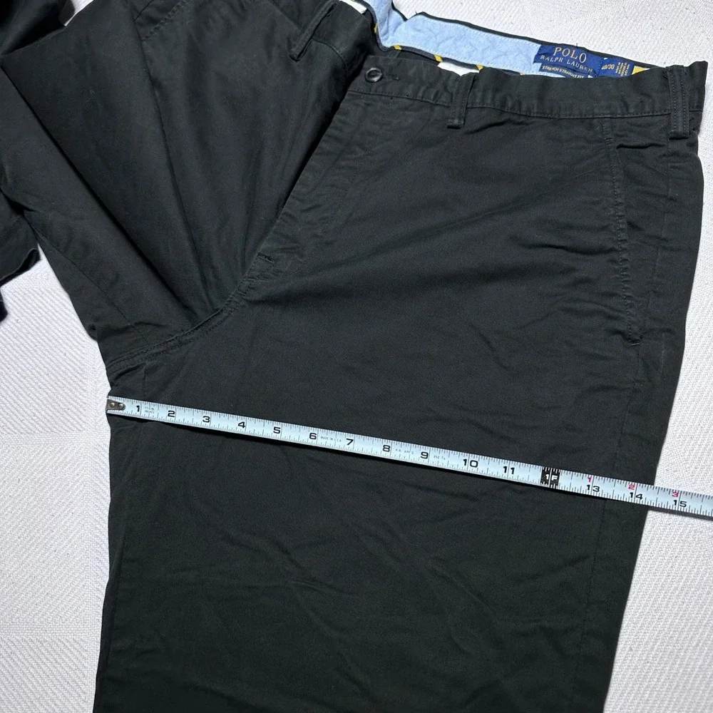 Polo Ralph Lauren Chino Pants Mens 40x30 Stretch Straight Fit Cotton Twill Black
